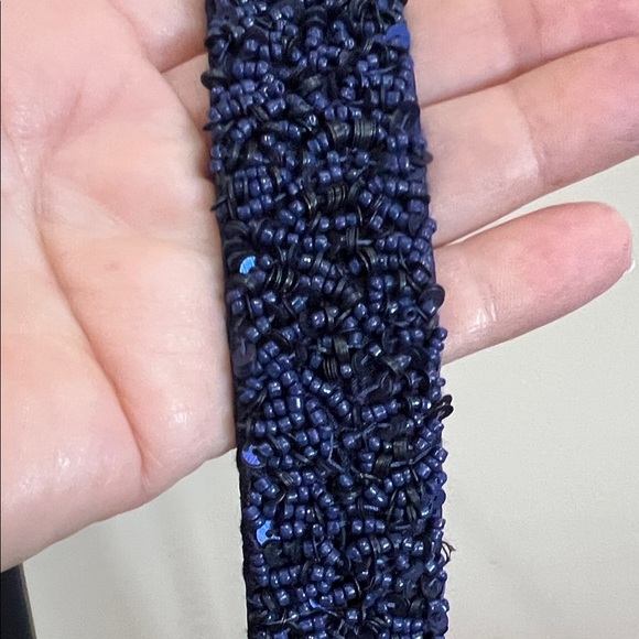 From India To You | Navy Beaded “Go Team” Shoulder Bag - Picture 4 of 13